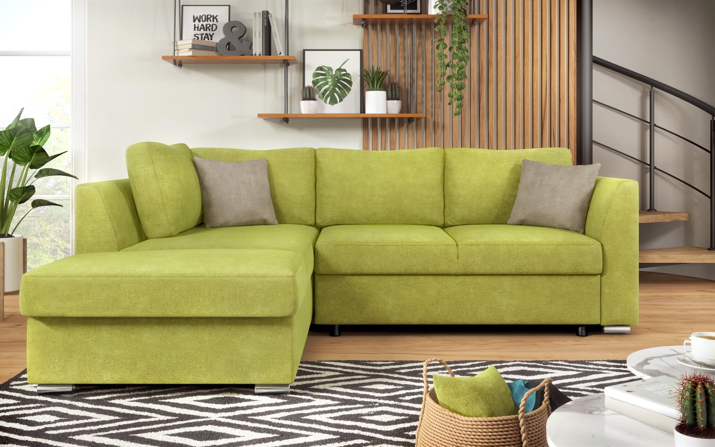 Extendable corner sofa Toscana S, green + light brown  3